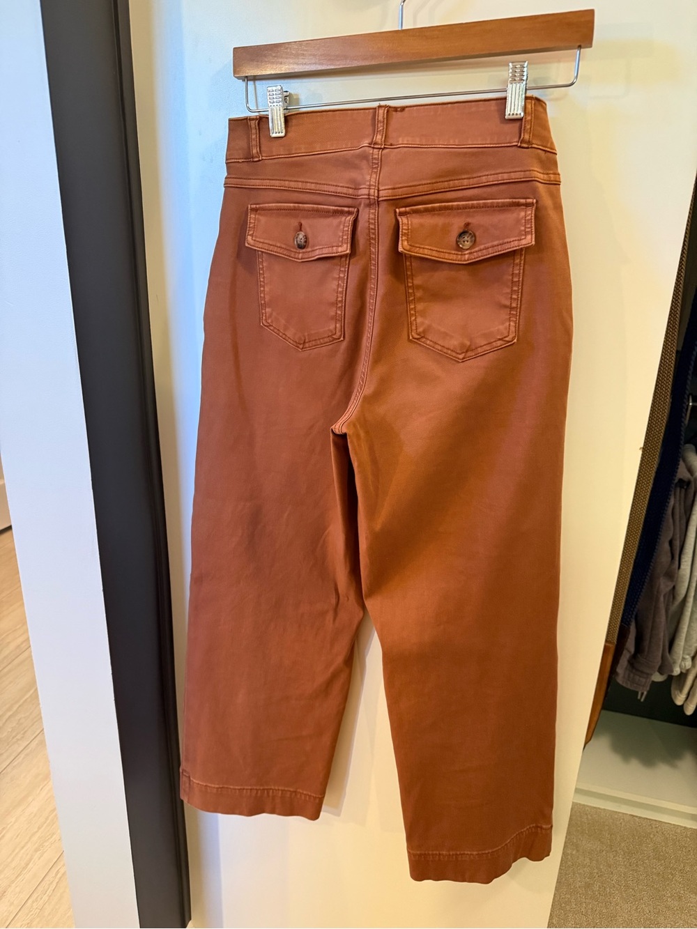 SPANX Stretch Twill Rust Wide Leg Pants - Picture 3 of 3
